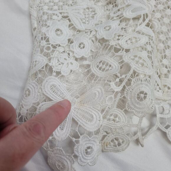 FREE PEOPLE dress‎ La Spezia white floral crochet lace bridal M - Picture 8 of 15
